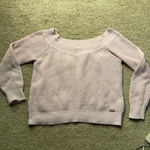 Abercrombie & Fitch Pink Womens Off Shoulder sweater too